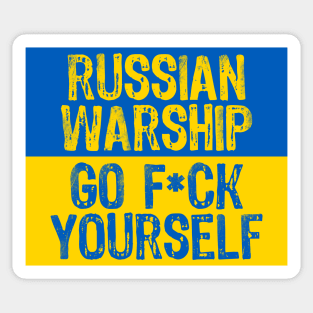 Russian warship go f yourself Stand with Ukraine Sticker